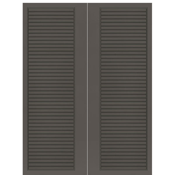 Rails Smooth FG-2 | Fiberglass Entry Double Door with Modern Rail Design