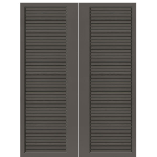 Rails Smooth FG-2 | Fiberglass Entry Double Door with Modern Rail Design