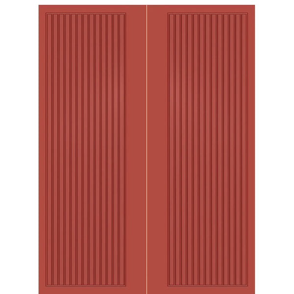 Slats Smooth FG-2 | Fiberglass Entry Double Door with Modern Slat Design