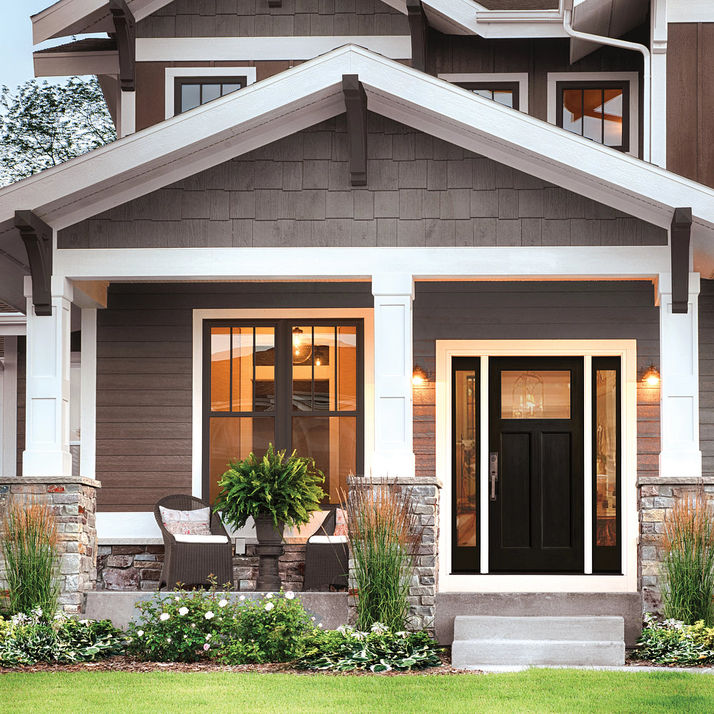 CCA210-2 | Craftsman Style Fir Grain Fiberglass Double Door