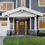 CCA240 | 4 Lite Craftsman Style Fir Grain Fiberglass Door