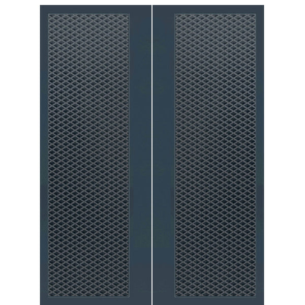 Diamonds Smooth FG-2 | Fiberglass Entry Double Door with Modern Diamond Pattern Design