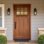 Tuscany 6LT E-01 | Craftsman Style Mahogany 6-Lite Entry Door with Clear Beveled Low-E Glass