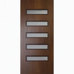 GlassCraft Beverly Modern Fiberglass 5-Lite Front Door