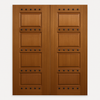MAH 4 Panel CL-2 | Pair of Solid Mahogany 4 Panel Double Doors with Decorative Clavos