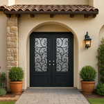 Augustine 3/4 Lite 8-0 2D | Iron Scroll Design 3/4 Double Door
