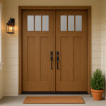 CCA230-2 | 3 Lite Craftsman Style Fir Grain Fiberglass Double Door