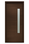 Milan Thin-Lite-R 6/8 E-01 | 36" X 80" Milan Thin Lite Modern Mahogany Entry Door with Sandblasted IG Glass