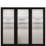 NP 1-Lite Smooth FG-1-2 | Prehung 1-Lite Narrow Profile Fiberglass Entry Door With 2 Fixed Sidelites And Multipoint Locking System