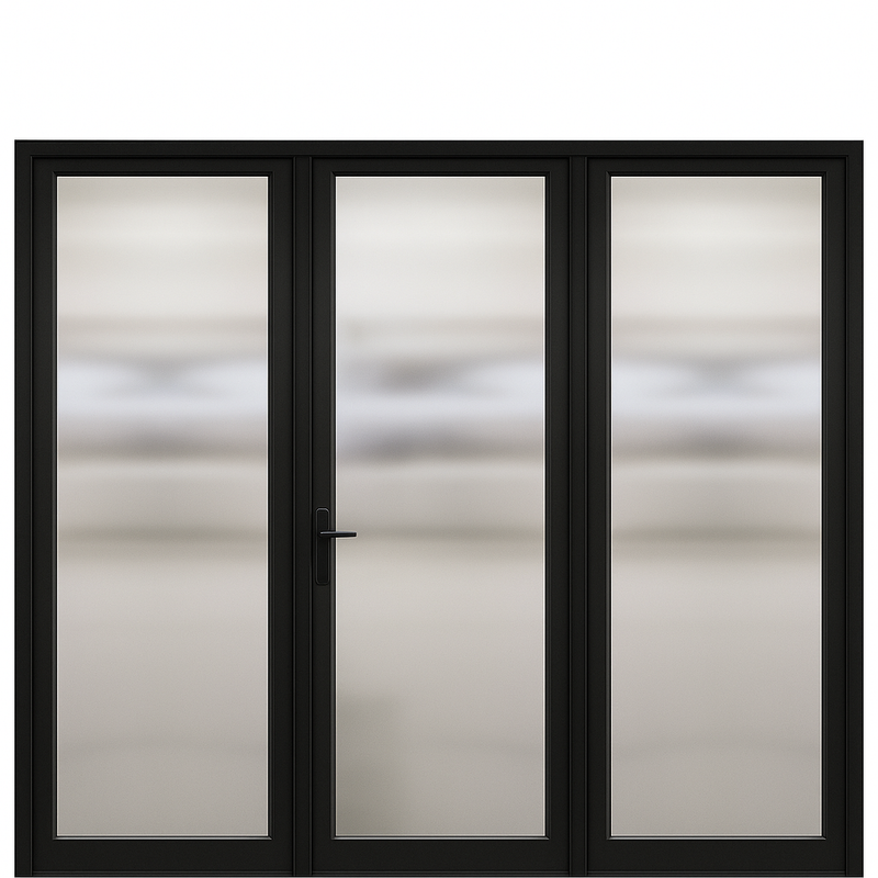 NP 1-Lite Smooth FG-1-2 | Prehung 1-Lite Narrow Profile Fiberglass Entry Door With 2 Fixed Sidelites And Multipoint Locking System