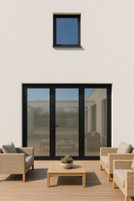 NP 1-Lite Smooth FG-1-2 | Prehung 1-Lite Narrow Profile Fiberglass Entry Door With 2 Fixed Sidelites And Multipoint Locking System