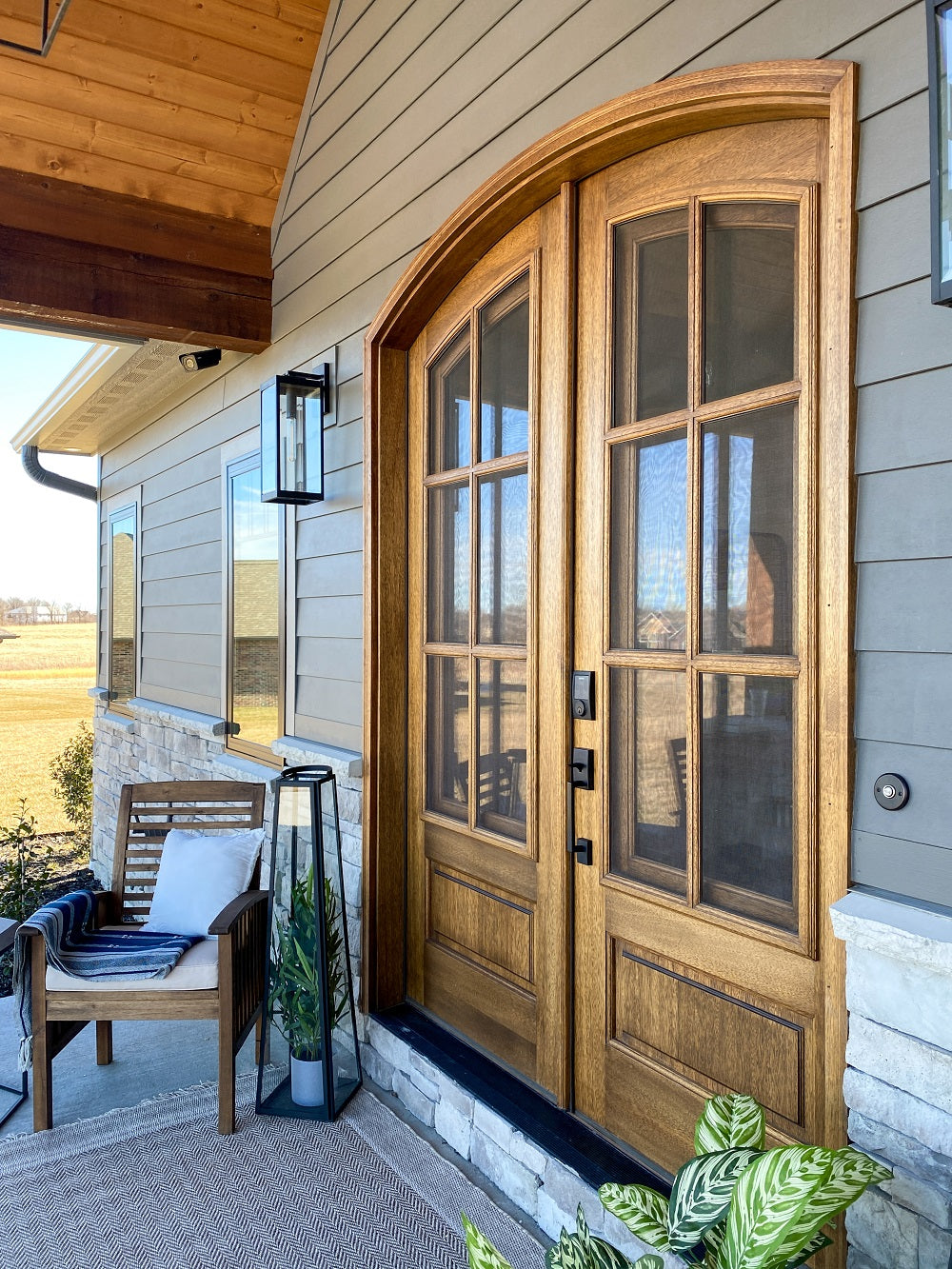 DSA Doors - Mahogany Wood Breezeport Arched TDL 6LT E-17 Exterior