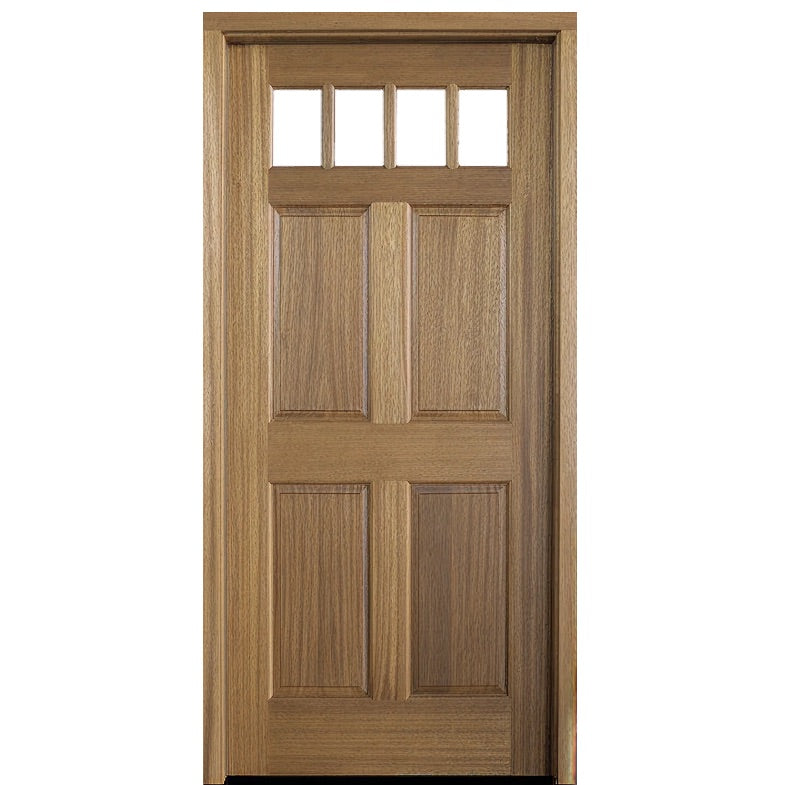 Louisburg E-01 | 36"x80" Louisburg Mahogany Entry Door with Clear Beveled Low-E Glass