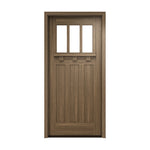 Tuscany 3LT E-01 | 3-Lite Mahogany Craftsman Entry Door with Clear Beveled Low-E Glass