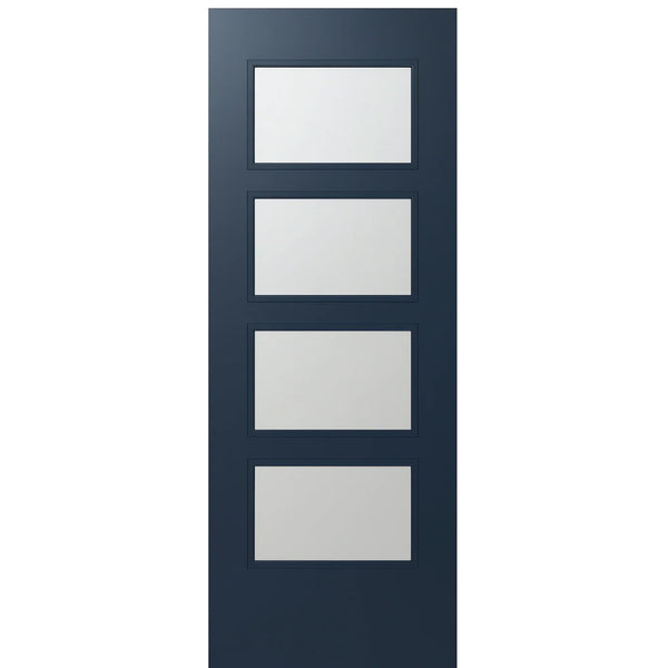 Santa Monica 4-lite Smooth FG | 96" (8'-0") Tall Contemporary 4-Lite Smooth Skin Fiberglass Entry Door