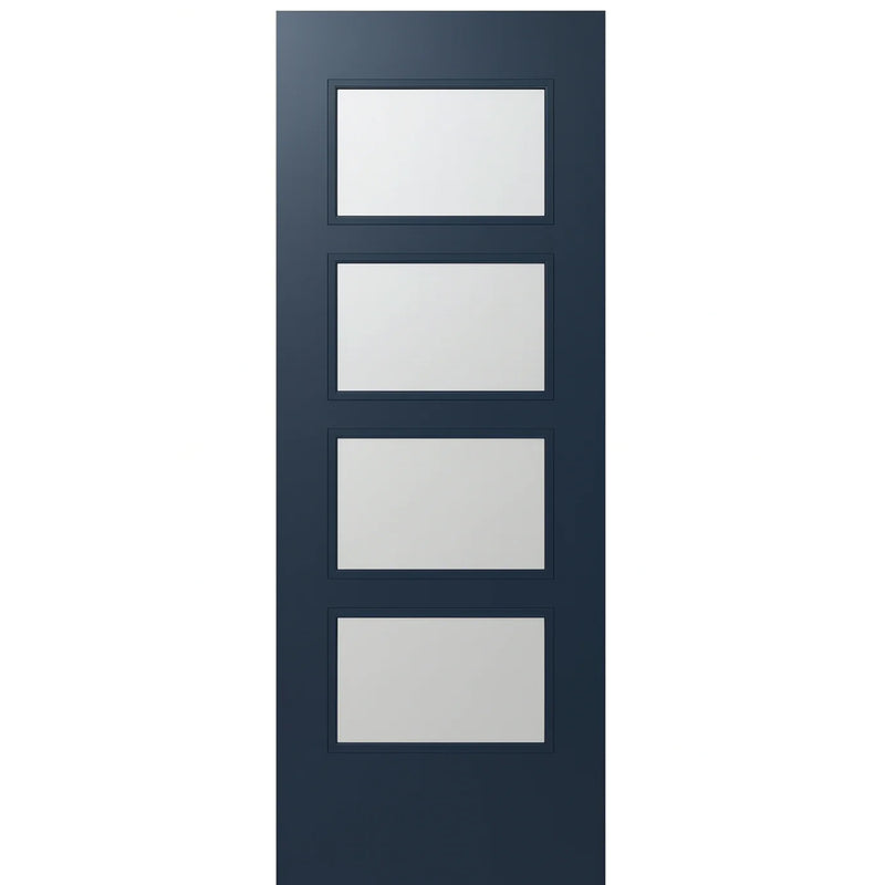 Santa Monica 4-lite Smooth FG | 96" (8'-0") Tall Contemporary 4-Lite Smooth Skin Fiberglass Entry Door