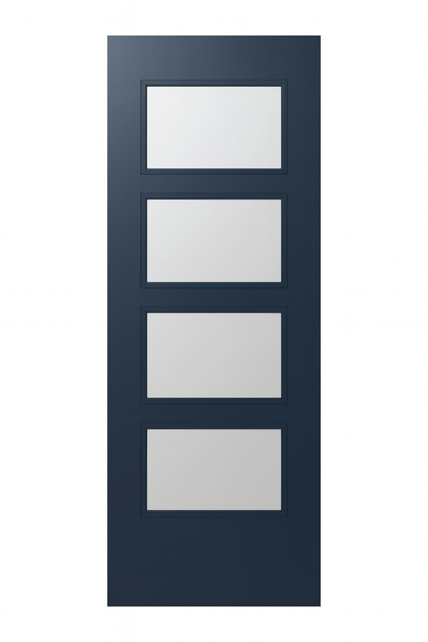 Santa Monica 4-lite Smooth FG | 96" (8'-0") Tall Contemporary 4-Lite Smooth Skin Fiberglass Entry Door