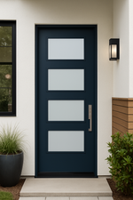 Santa Monica 4-lite Smooth FG | 96" (8'-0") Tall Contemporary 4-Lite Smooth Skin Fiberglass Entry Door