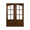 TDL Arch Lite MAH 6 Lite Double 80 | 96" True Divided Lite (TDL) Arch Lite Mahogany Double Exterior Doors