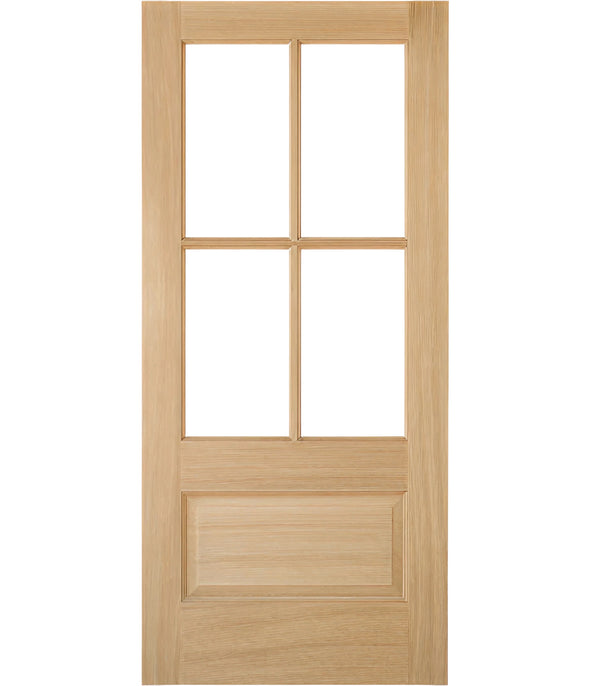 TDL 4-Lite 1 Panel NRM-1 | 4-Lite 1-Panel True Divided Lite (TDL) Mahogany Wood Entry Door