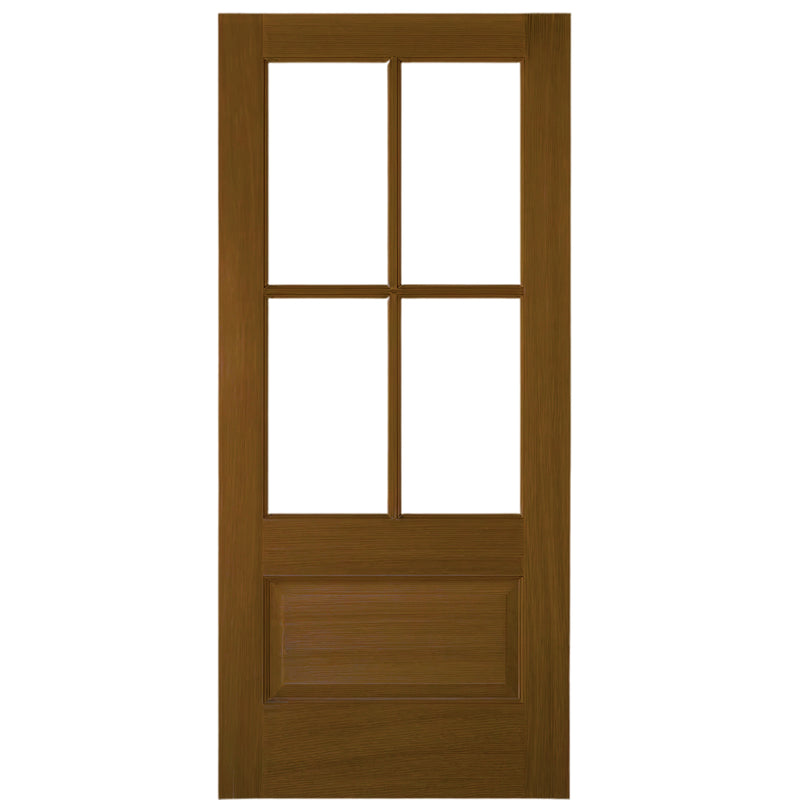 TDL 4-Lite 1 Panel NRM-1 | 4-Lite 1-Panel True Divided Lite (TDL) Mahogany Wood Entry Door