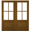 TDL 4-Lite 1 Panel NRM-2 | 4-Lite 1-Panel True Divided Lite (TDL) Mahogany Wood Entry Double Doors