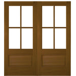 TDL 4-Lite 1 Panel NRM-2 | 4-Lite 1-Panel True Divided Lite (TDL) Mahogany Wood Entry Double Doors