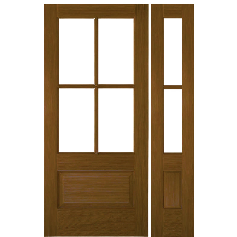 Hoelscher - Mahogany Wood TDL 4-Lite 1 Panel NRM-2 Exterior Double