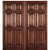 6 Panel RM-2-68 | 80" Tall 6-Panel Solid Mahogany Wood Entry Double Door with Raised Moulding