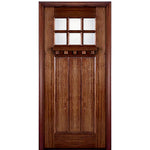 TDL 6-Lite 3 Panel Craftsman-1-68 | 80" 6-Lite 3-Panel Craftsman Style Mahogany True Divided Lite (TDL) Wood Front Door