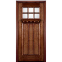 TDL 6-Lite 3 Panel Craftsman-1-68 | 80" 6-Lite 3-Panel Craftsman Style Mahogany True Divided Lite (TDL) Wood Front Door