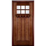 TDL 6-Lite 3 Panel Craftsman-1-68 | 80" Tall  6-Lite 3-Panel Craftsman Style True Divided Lite (TDL) Mahogany Wood Entry Door
