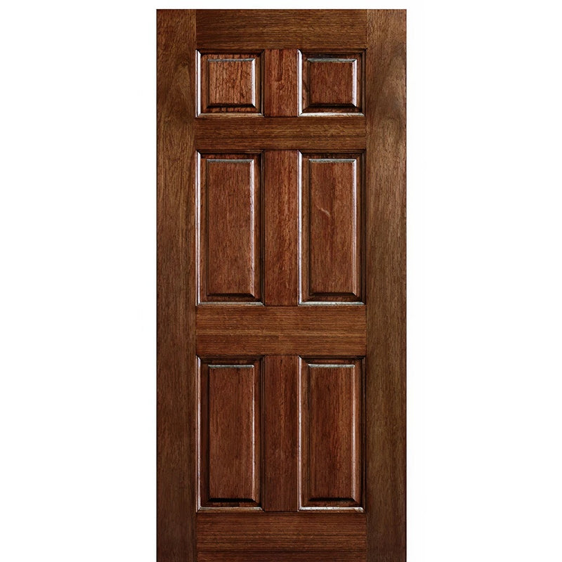 6 Panel NRM-1-68 | 80" Tall 6 Panel Solid Mahogany Wood Entry Door