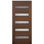Contemporary 5-Lite Horizontal-1 | 36"x80" Contemporary 5-Lite Horizontal Lite Mahogany Wood Door
