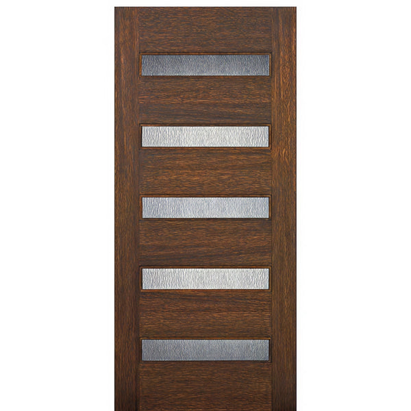 Contemporary 5-Lite Horizontal-1 | 36"x80" Contemporary 5-Lite Horizontal Lite Mahogany Wood Door