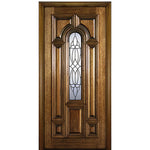 CP-Blanco-68-1 | Mahogany CP-Blanco-68-1 80" Exterior Single Entry Door with Decorative Glass