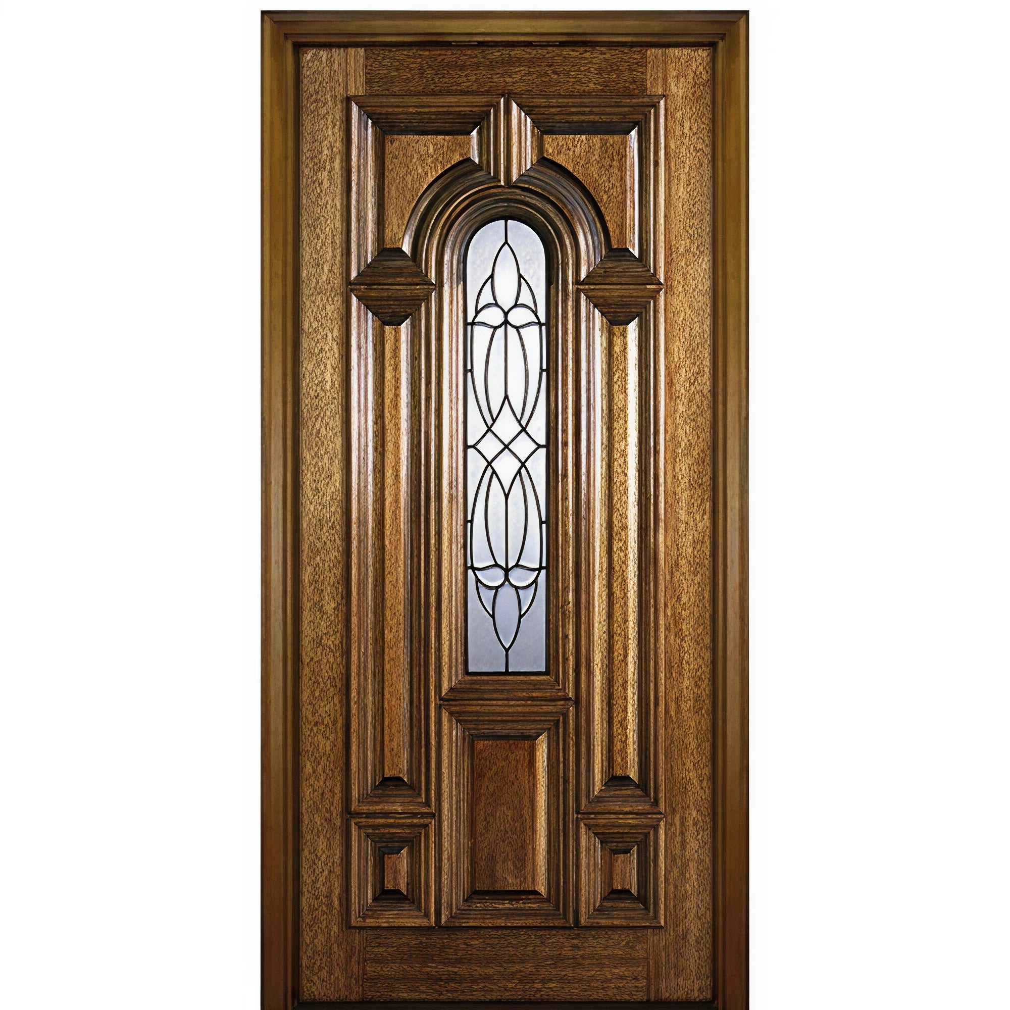 CP-Blanco-68-1 | Mahogany CP-Blanco-68-1 80" Exterior Single Entry Door with Decorative Glass