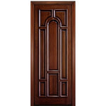 Center Panel Arch-RM-80-1 | 96" Carved Panel Solid Mahogany Wood Entry Door with Raised Moulding