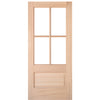 7221-68 | 80" Tall 4 Lite 1 Panel Mahogany TDL Door with Insulated, Beveled Glass