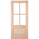 7221-68 | 80" Mahogany Wood 4-Lite True Divided Lite (TDL) 1-Panel Front Door with Insulated, Beveled Glass