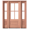 7221-1-2SL121 | 4-Lite 1-Panel Mahogany TDL Entry Door & 14" 2 Lite 1-Panel Sidelites (Insulated, Beveled Glass)