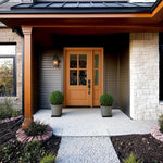 7221-1-1SL121 | 4-Lite 1-Panel Mahogany TDL Entry Door and a 14" 2-Lite Sidelite (Insulated, Beveled Glass)