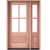7221-1-1SL121 | 4-Lite 1-Panel Mahogany TDL Entry Door and a 14" 2-Lite Sidelite (Insulated, Beveled Glass)