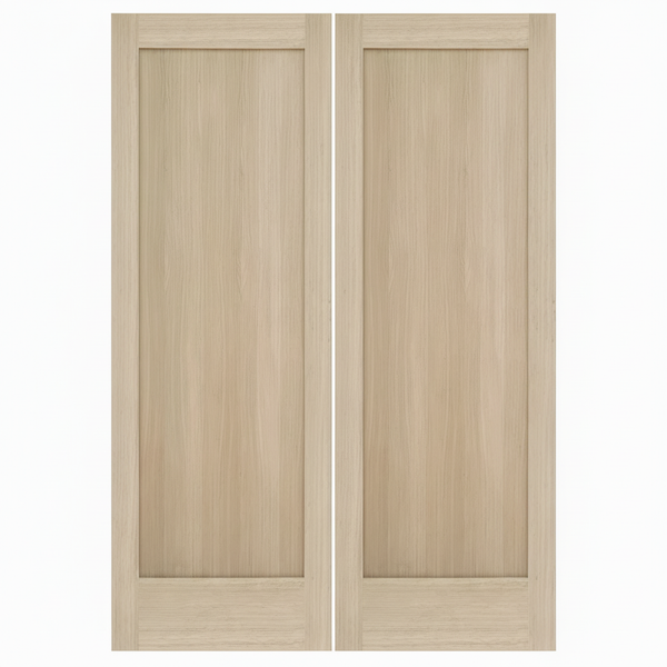 720 Double | 1-Panel White Oak Shaker Solid Core Double Interior Door