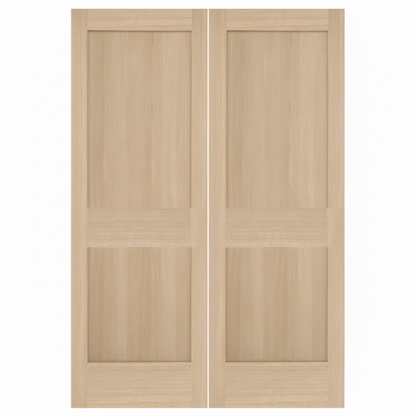 782 Double | 2-Panel White Oak Shaker Solid Core Double Interior Door
