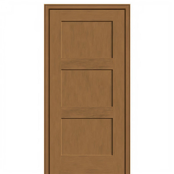 CCA1133 | 3 Panel Fiberglass Fir Grain Shaker Entry Door