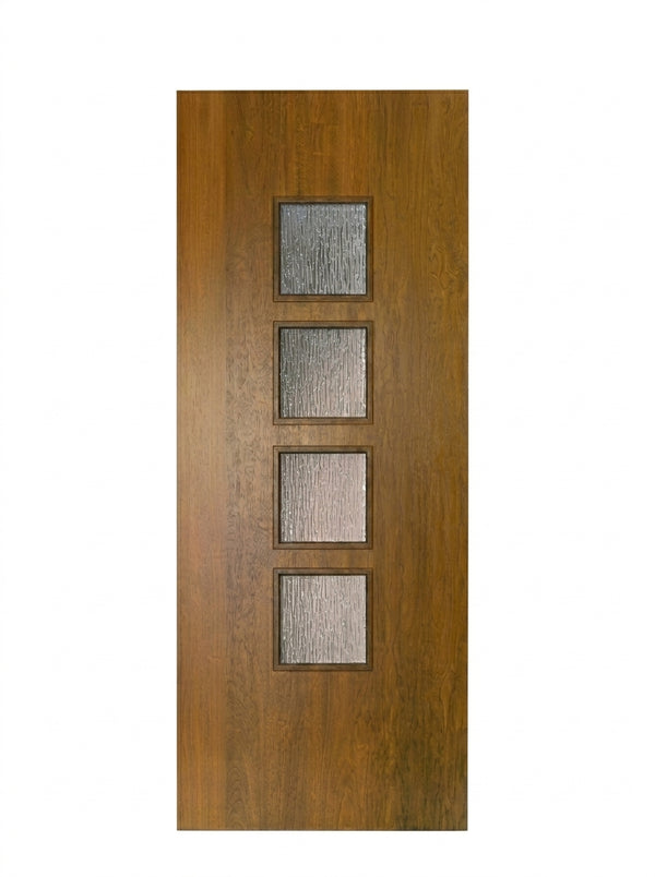 Venice 68 | 80" 4-Lite Modern Mahogany Exterior Entry Door