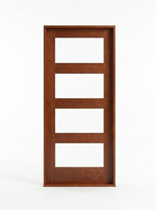 Contemporary 4-Lite-FG-6'8-1 | 36" x 80" Contemporary 4-Lite Fiberglass Entry Door