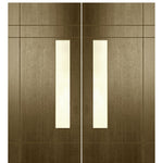Santa Barbara 68-2 | Pair of 80" Tall Modern Mahogany Exterior Doors with Vertical Lites