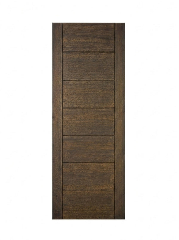 Contemporary 7-Panel-1 | 96" Tall 7-Panel Contemporary Style Mahogany Wood Entry Door